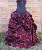 Image of Damask Belle Skirt Deep Red Burgundy with Black