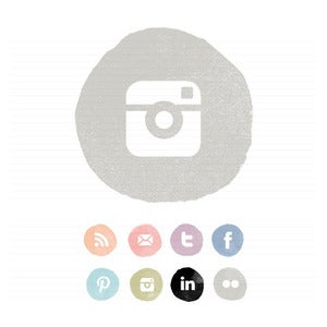 Image of Watercolour Circle Social Buttons