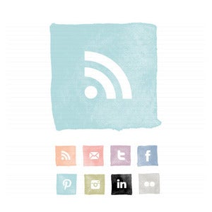 Image of Watercolour Square Social Buttons