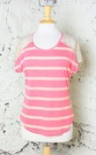 Image of Stripes'n'Lace Top: Coral