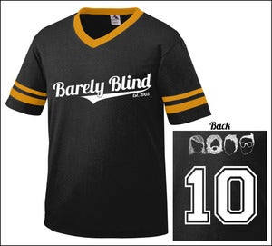 Image of Limited Edition 10 Year Anniversary Baseball Tee BLACK/GOLD