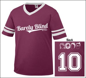 Image of Limited Edition 10 Year Anniversary Baseball Tee Maroon/White