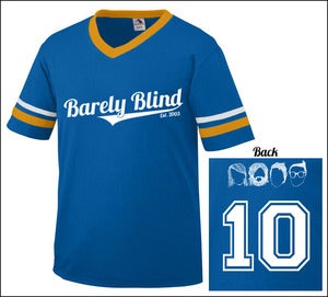 Image of Limited Edition 10 Year Anniversary Baseball Tee Royal/Gold/White