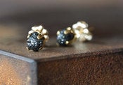 Image of Black Rough Diamond Stud Earrings