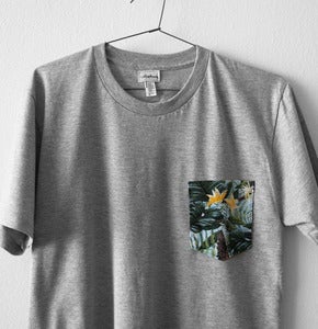 Image of TROPICAL POCKET TEE (grey)