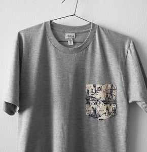 Image of OLD SCHOOL POCKET TEE (grey)