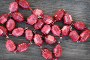 Image of Pretty Barrel Paper Bead Necklaces-Variety of Colors!