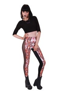 Image of SNAKESKIN DIGITAL PRINT 5 PANEL LEGGINGS