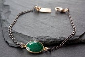Image of Simple Gemstone Bracelet- mixed metal