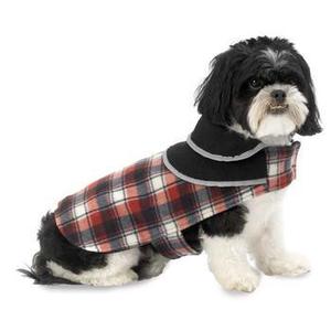 Image of Manchester Fleece Dog Coat - Red Plaid