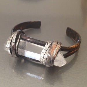 Image of OXIDIZED SINGLE FLAME CUFF/SILVER