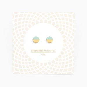 Image of Gem Studs | Mint + Golden
