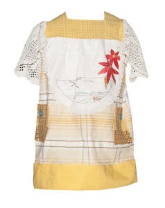 Image of RED FLOWER VINTAGE TUNIC xLARGE