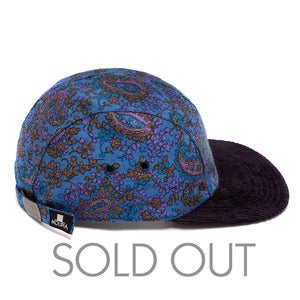Image of MOUPIA Blue Paisley/Cord. 5 Panel Hat