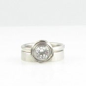 Image of 14kt palladium Nested Engagement Ring Set