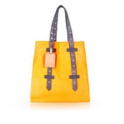 Image of Orange Bubble Leather Tote Bag