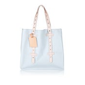 Image of Cloud Blue Leather Tote Bag