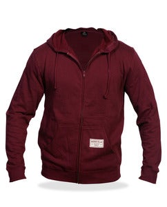 Image of Zip Hoodie Unisex-Maroon