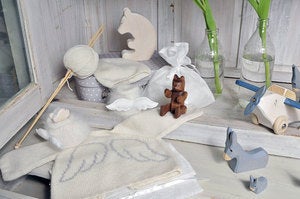Image of Ensemble bébé cachemire mon ange, cardigan, bonnet bébé cachemire, chaussons bébé angora