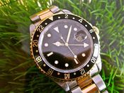 Image of VINTAGE ROLEX GMT MASTER II 18K and SS w/BOX AND PAPERS