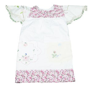 Image of XLARGE VINTAGE TUNIC pink and white 