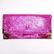 Image of Pink Glitter Fold Clutch