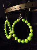 Image of Lime Beaded Hoop Earrings