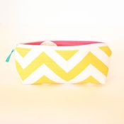 Image of pencil pouch - yellow chevron 
