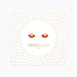 Image of Fan Studs | Coral + Golden