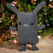 Image of Flat Bonnie Bunny Plush - Charcoal Gray (Classic 12") Handmade