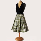 View full pleated 50s skirt in original polished cotton fabric