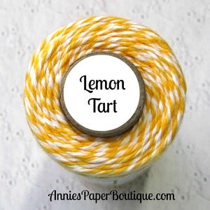 Image of Lemon Tart Trendy Twine {Yellow & White Bakers Twine} 