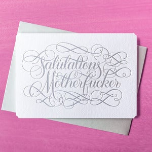 Image of Salutations Motherfucker card