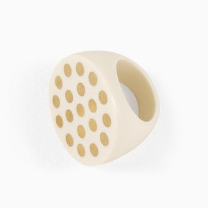 Image of Polka Dot Statement Ring | Bone + Golden | 30% OFF!
