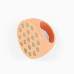 Image of Polka Dot Statement Ring | Milky Peach + Golden | 30% OFF!