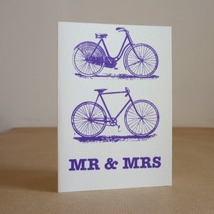 Image of Bicycle wedding card 