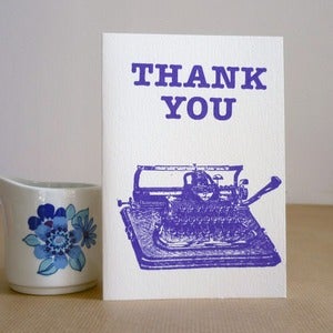 Image of Thank You typewriter card