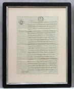 Image of Custom framed antique French document, one of a kind (V)