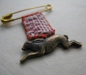 Image of Vintage brass Bunny brooch