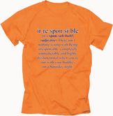 Image of Orange Irresponsible T-shirt