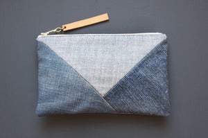 Image of DENIM Patchwork Clutch
