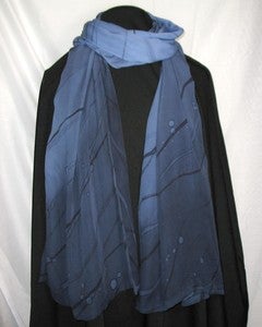Image of Periwinkle blue "Water Under Ice" design scarf/shawl