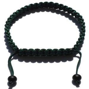 Image of Forest Green Silk Bracelet w/ Gold Laser Cut