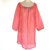 Image of Linen Gauze Overshirt in Watermelon Pink