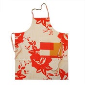 Image of apron in rose scarlet and tartan