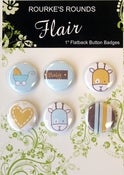 Image of Baby Boy Flair - 6 x 1" Flatback Buttons / Badges - Rourke's Rounds