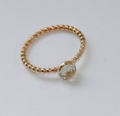 Image of White Topaz Stacking Ring - alternative handmade engagement ring - yellow or rose gold filled