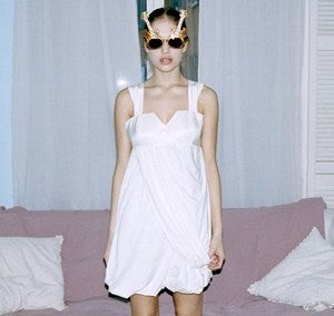 Image of WHITE DRAPED DRESS