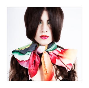 Image of "Sunny day" hand-painted silk scarf by Asta Masiulyte