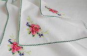 Image of Embroidered Vintage Swiss Handkerchiefs x 4